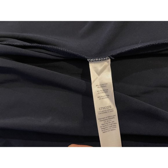 NWT Chico's Blue Ink Knit Kit Drama Zipper Long Sleeve Jacket - Size 2 12/14 - Picture 9 of 9